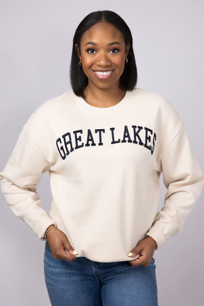 1897 Active Great Lakes Sweatshirt for Women in Cream/Navy