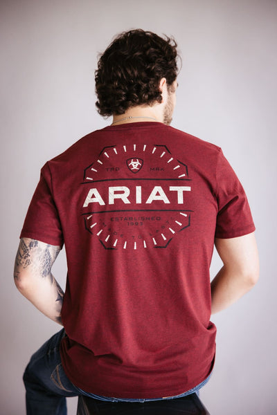 Ariat Explorer Classic T-Shirt for Men in Crimson Red Heather