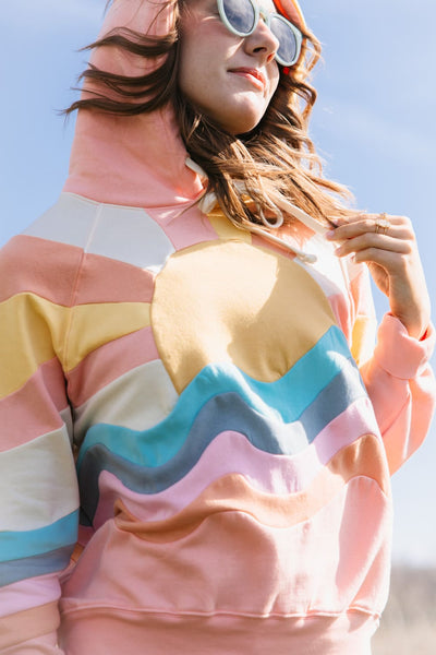 Simply Southern Patched Sun Hoodie for Women in Multi