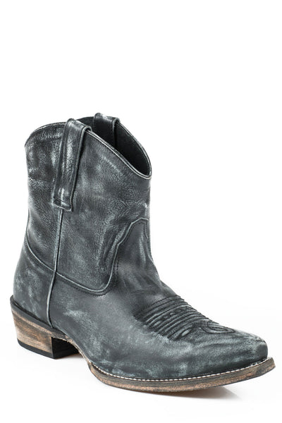 0902109770684_grande.jpg Roper Boots Ladies Black Leather Snip Toe Dusty Ankle Fashion
