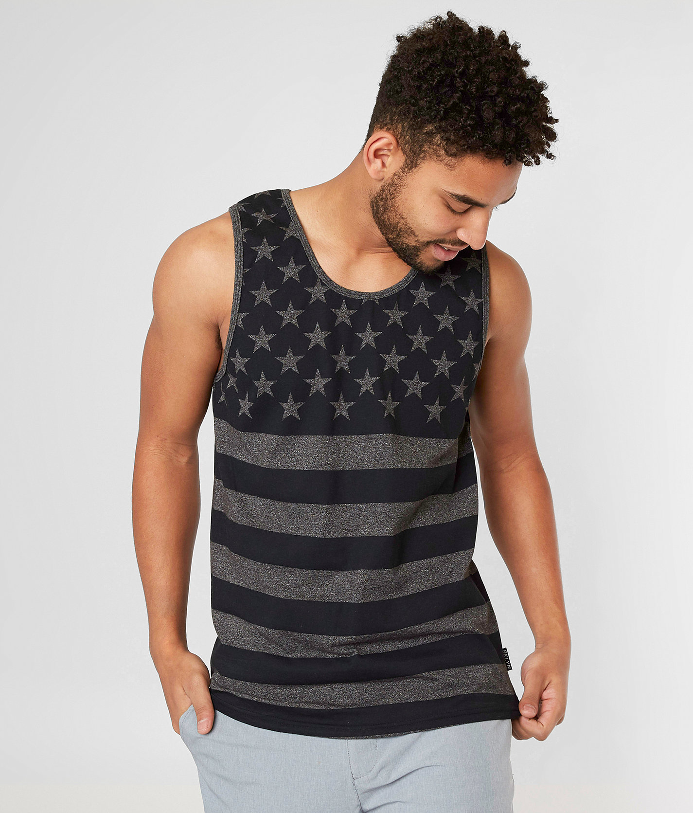 0d75f83f502791cc3597a05c917ed58ev3.jpg Brooklyn Cloth Stars & Stripes Tank Top - Men's Tank Tops in Charcoal Marl