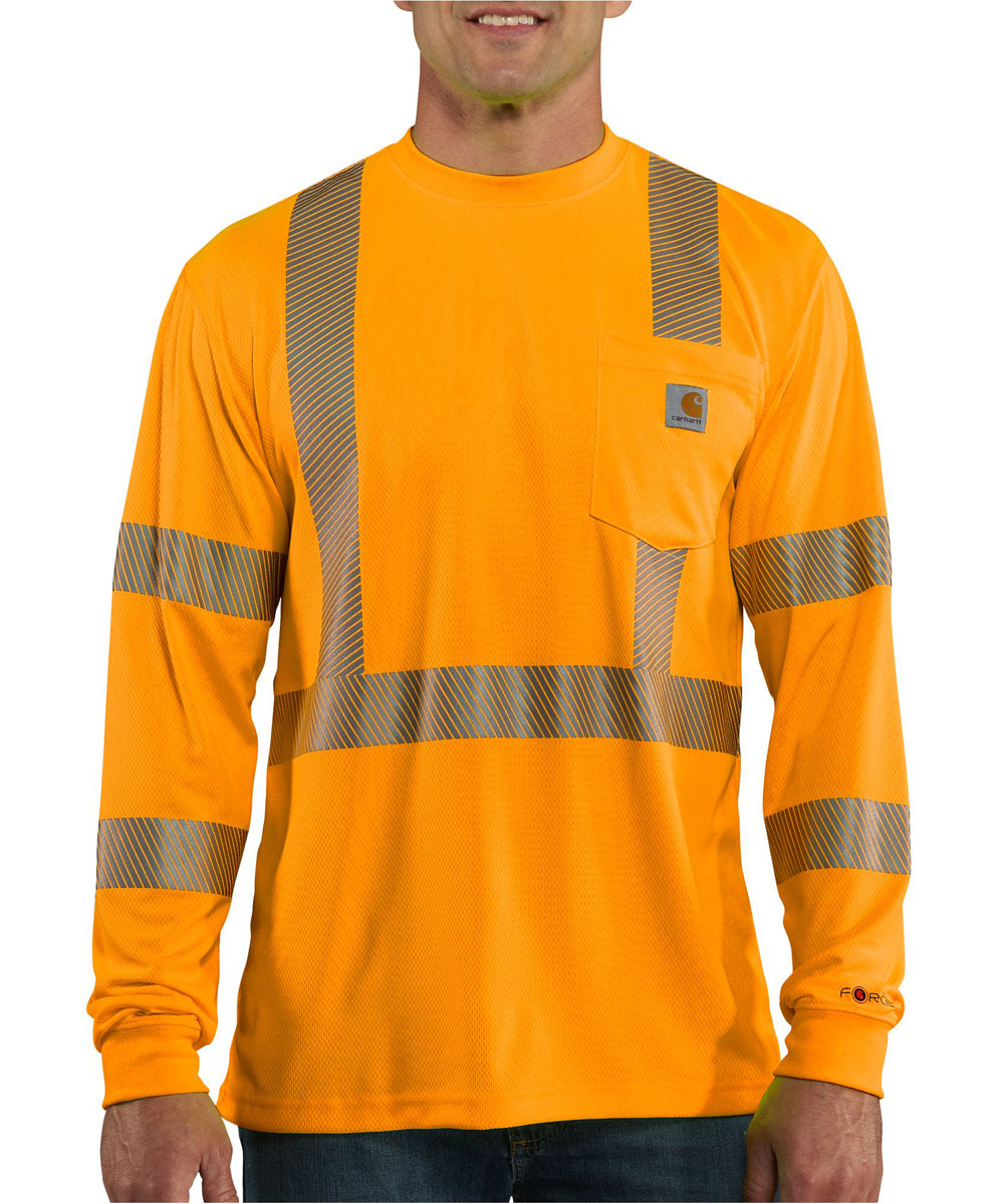 100496824_1200x1440.jpg Carhartt Men’s Force High Visibility Long Sleeve Class 3 T-Shirt - Brite Orange