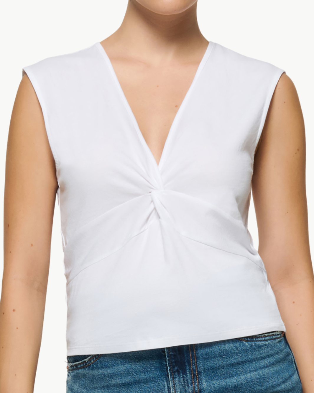 SHELLEY TWIST FRONT TOP IN WHITE