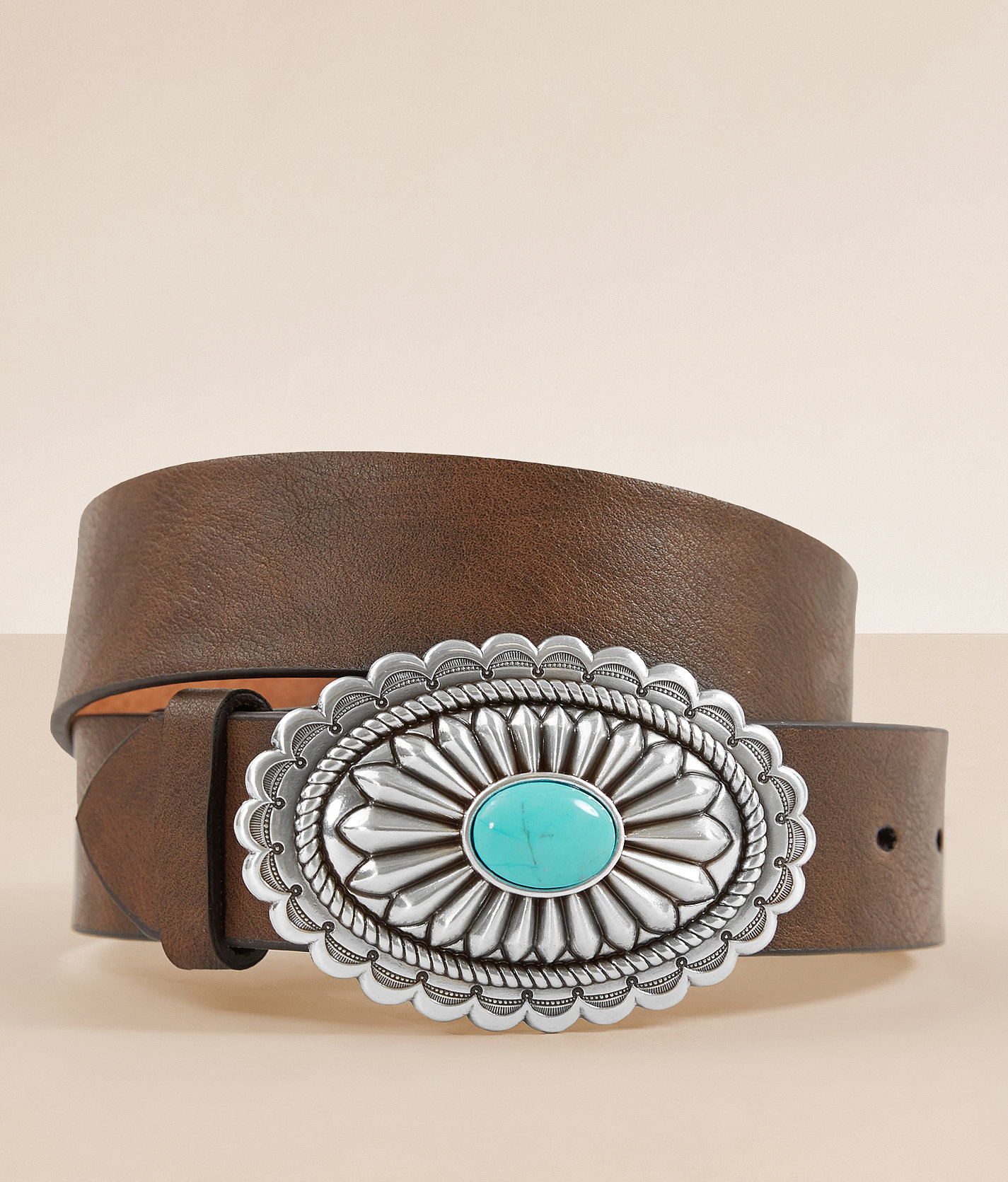 119bac10f49f45cb1c8b6260709d1a6av3.jpg Ariat Turquoise Stone Basic Leather Belt - Women's Belts in Brown