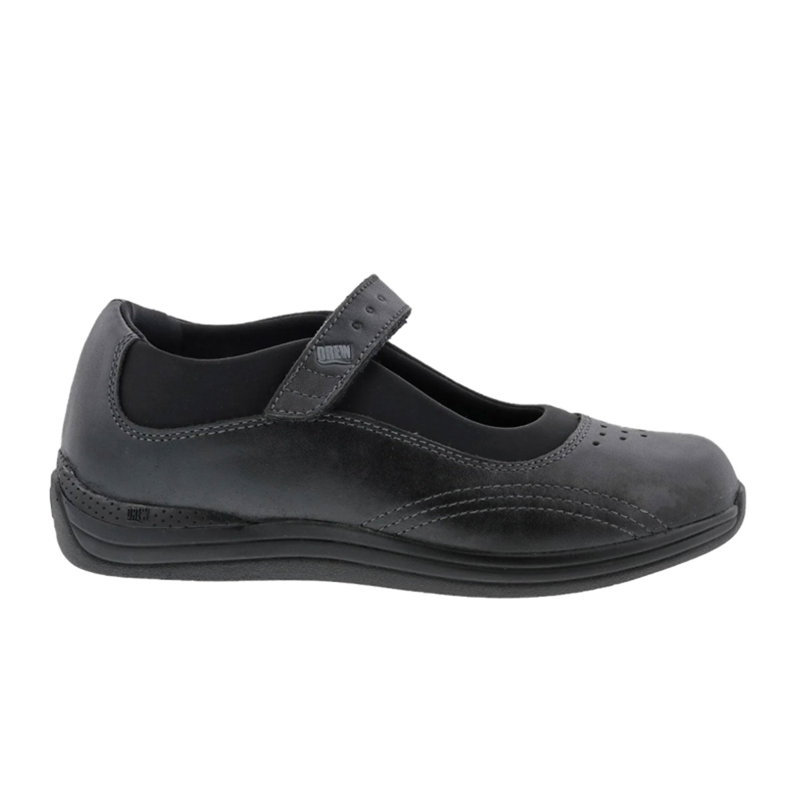 14375-99_3.jpg Drew Rose Mary Jane (Women) - Black Leather/Black Stretch