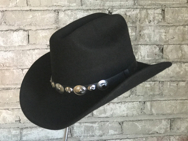 1892-1_grande.jpg Rockmount Mens Black Felt Cowboy Concho Magic Pinch Hat