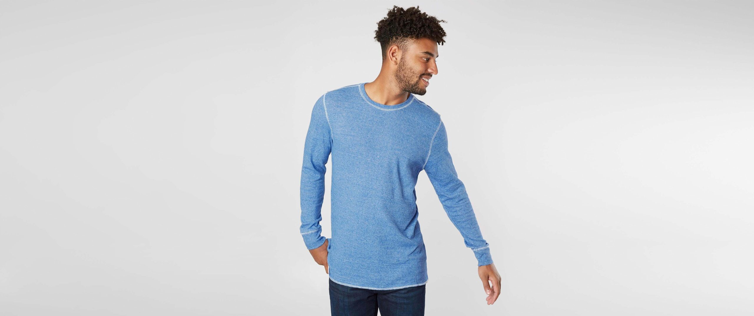 1d5896d852e5454d9f1ff213fac9d47dv3.jpg Reclaim Drop Needle Thermal - Men's T-Shirts in Olympia Blue White