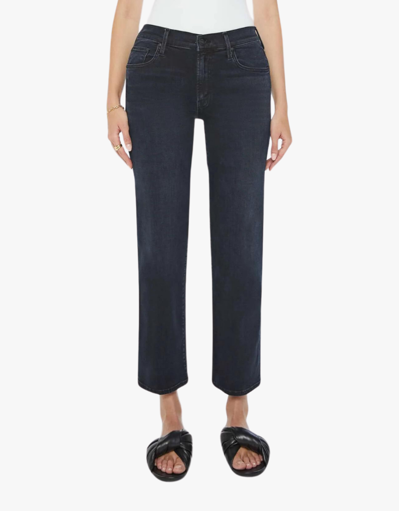 Mother The Mid Rise Rambler Zip Ankle Jeans in Night in Venice