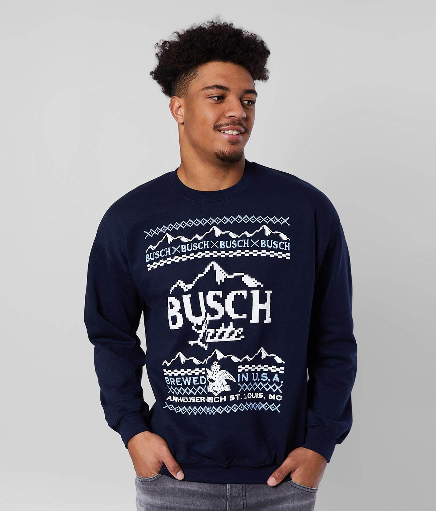 327bc70d98558d25aadea7074d7650fbv3.jpg Brew City Busch Latte Ugly Christmas Sweatshirt - Men's Sweatshirts in Navy