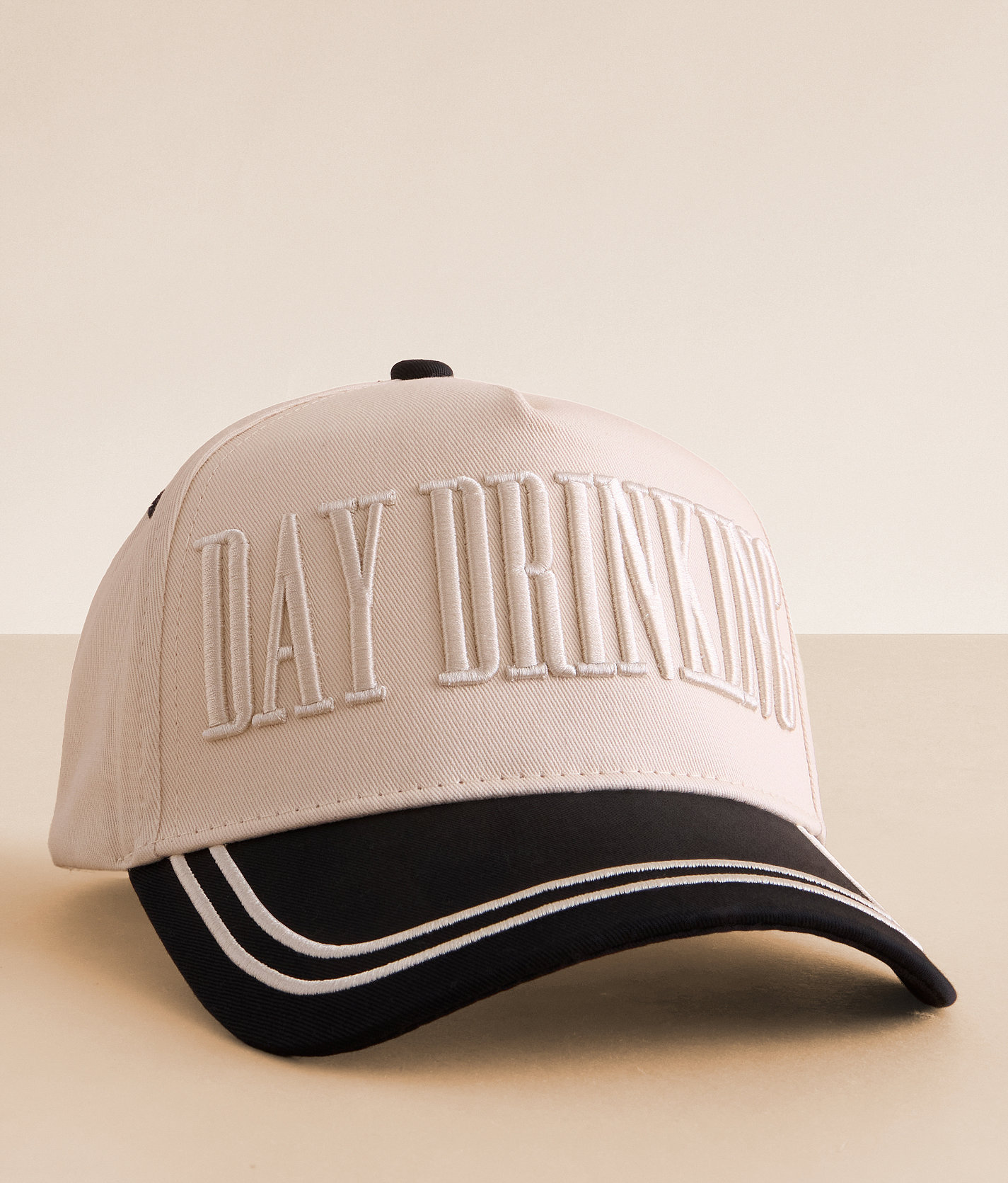 KenzKustomz Day Drinking Baseball Hat - Women's Hats in Cream Black