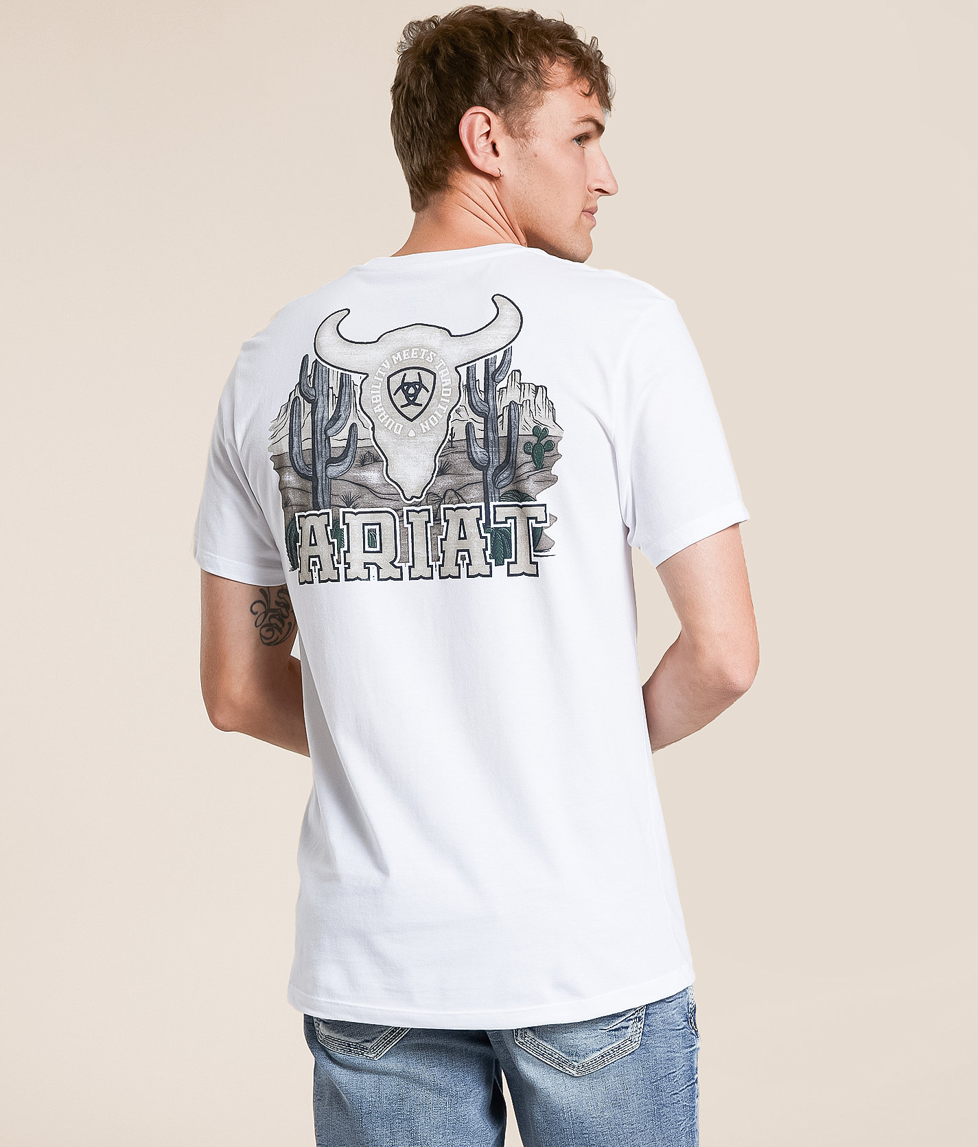 Ariat Cattle Skull T-Shirt - Men's T-Shirts in White
