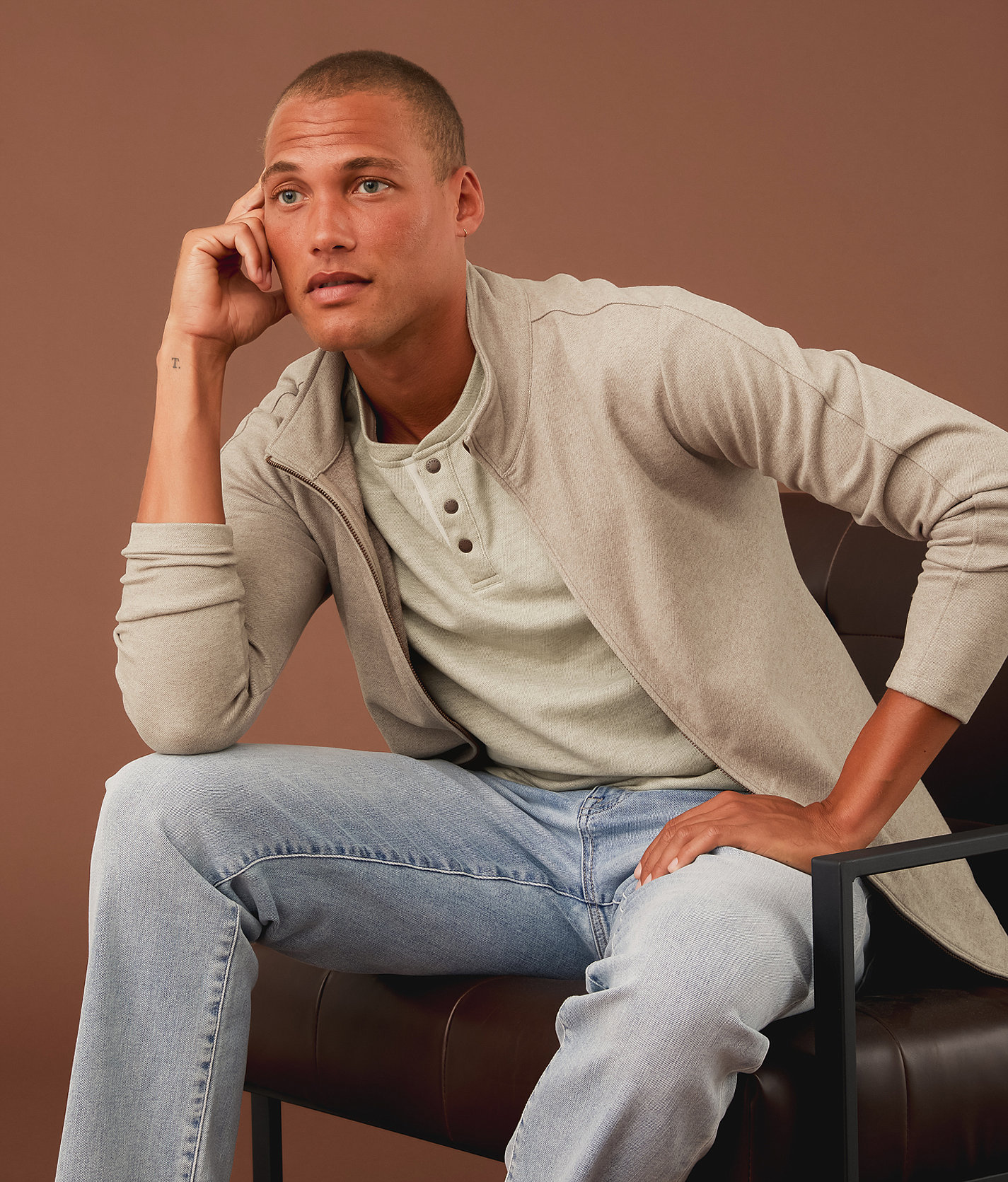 Outpost Makers Brushed Knit Jacket - Men's Coats & Jackets in Rock