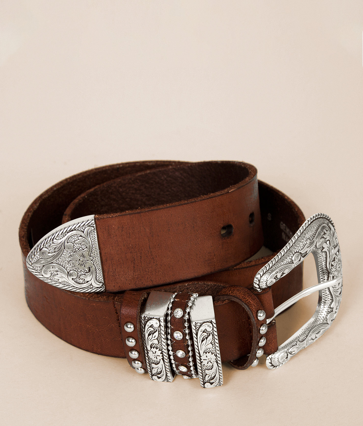 3a8ac967a50b26d42c90b78932864b4dv3.jpg Nocona Embossed Leather Belt - Women's Belts in Brown