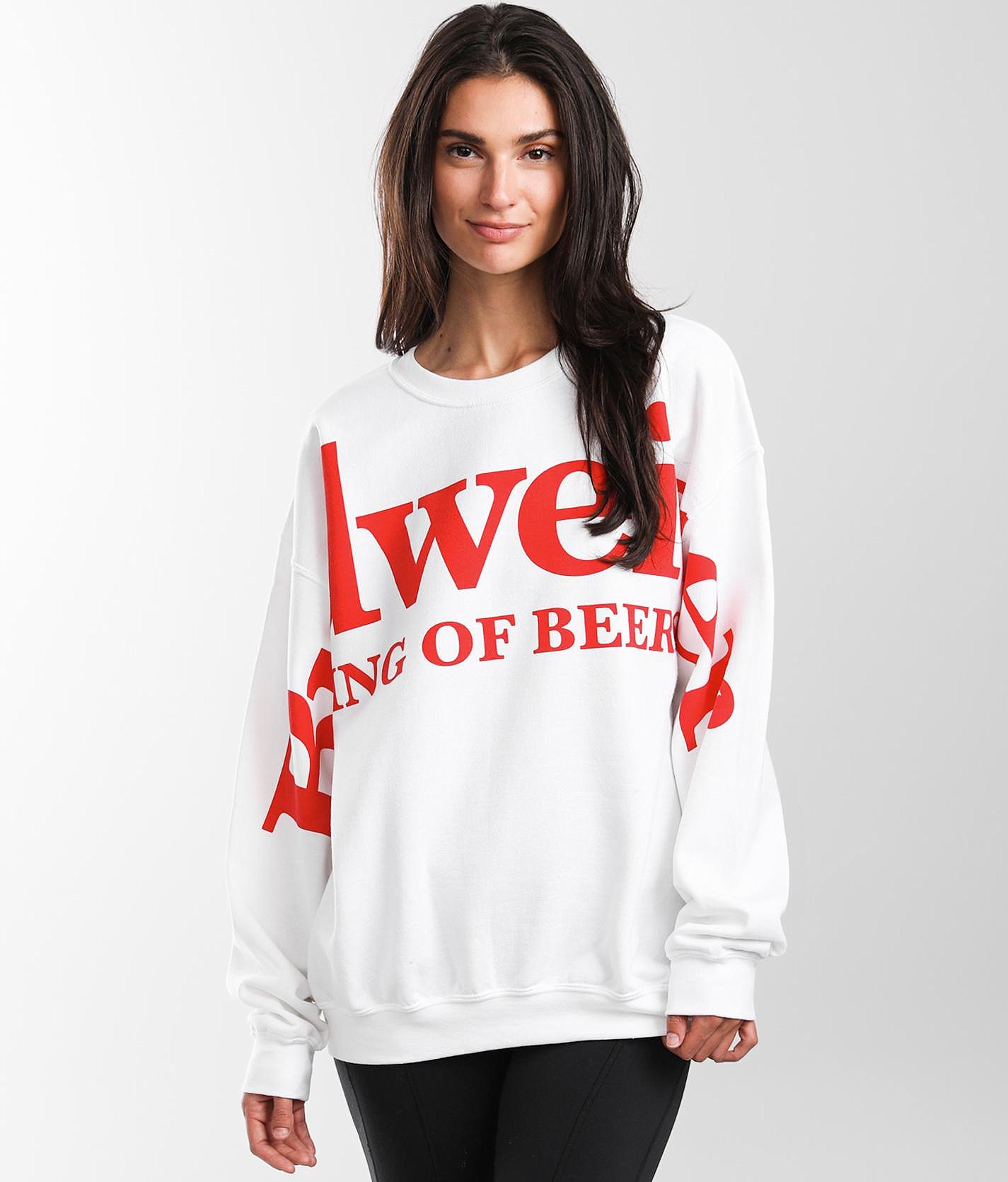 40d173dfbc1db02cf006417b873cc79bv3.jpg Brew City Budweiser Crew Sweatshirt - Women's Sweatshirts in White