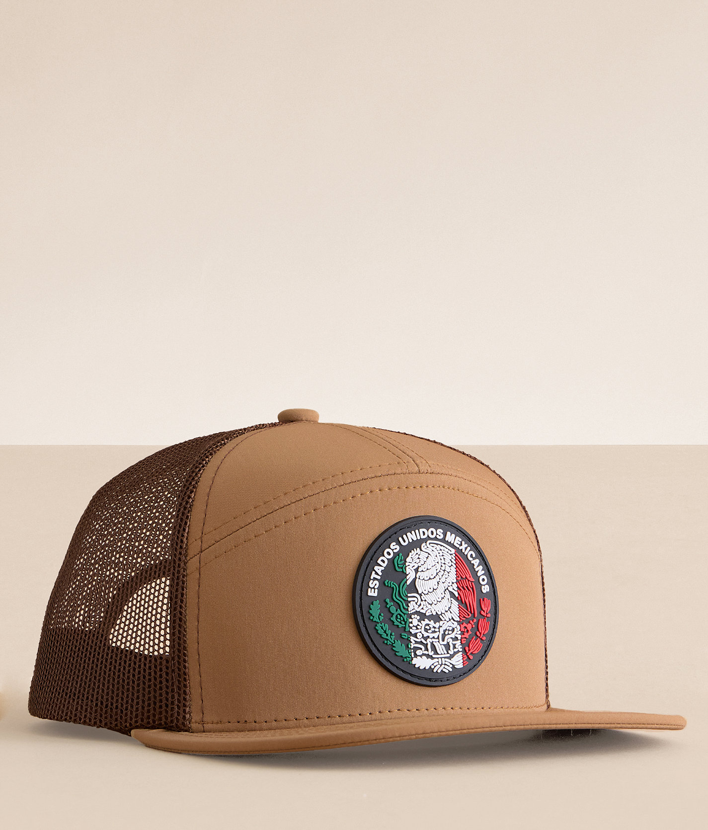 Zion Black Eagle Mexico Trucker Hat - Men's Hats in Light Brown Khaki