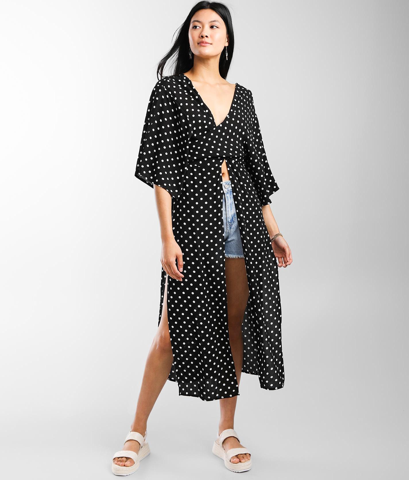 49a683936993ccefe6bef236e3426d7dv3.jpg Hyfve Polka Dot Surplice Wrap Top - Women's Shirts & Blouses in Black