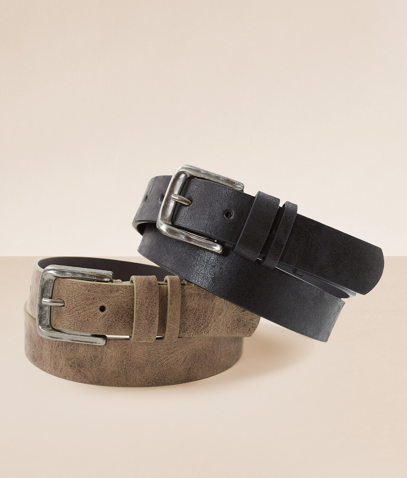 BKE Two Pack Distressed Leather Belts - Women's Belts in Brown Multi