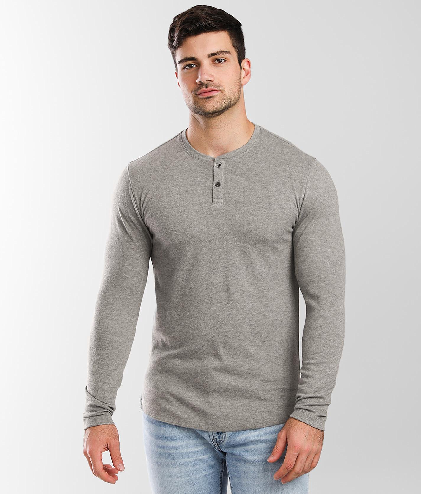 Outpost Makers Brushed Knit Henley - Men's T-Shirts in Monument