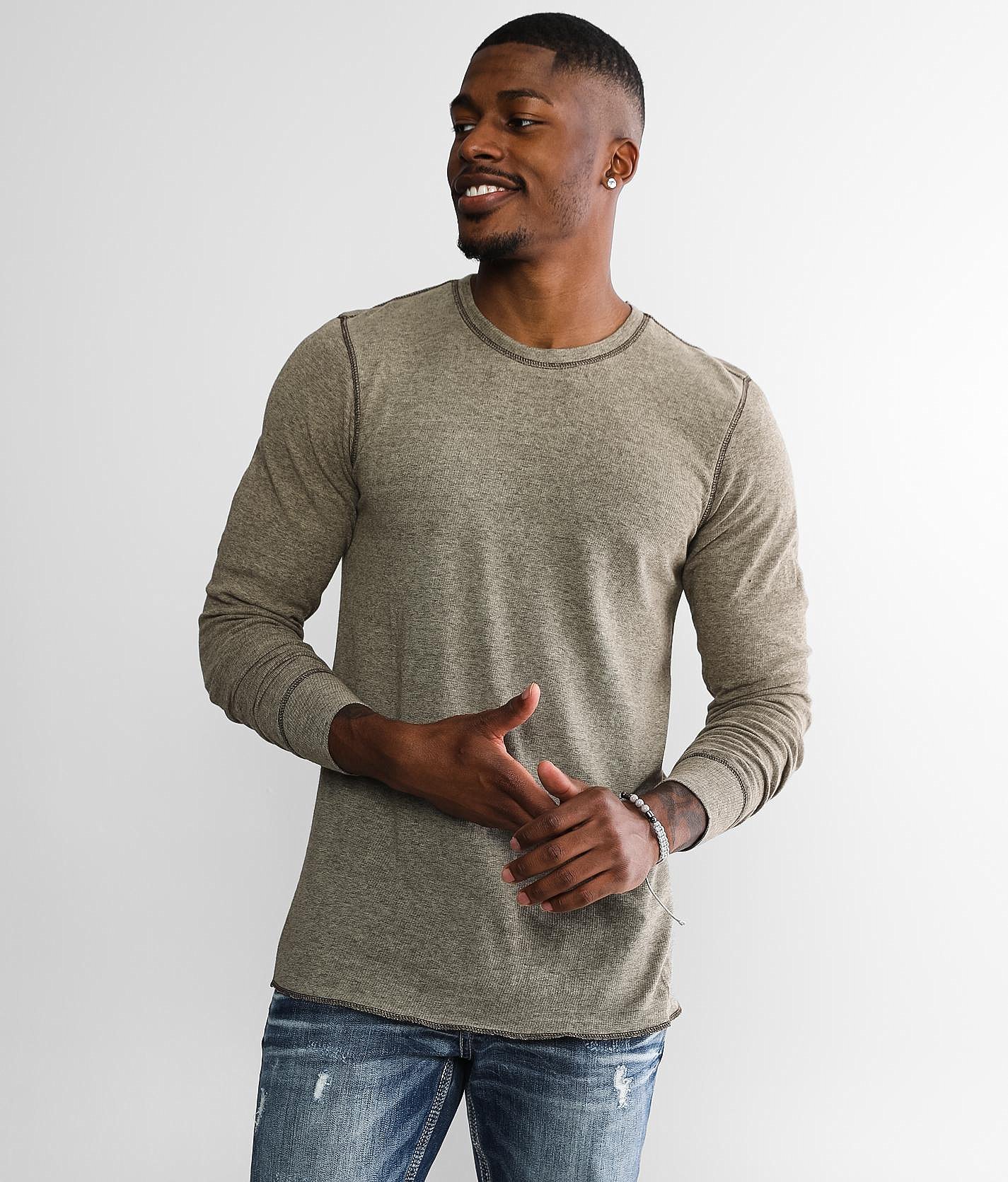 5e2b83d0ab15b58ee7035d19156bcc8ev3.jpg Reclaim Drop Needle Thermal - Men's T-Shirts in Cobble Stone Chocolate