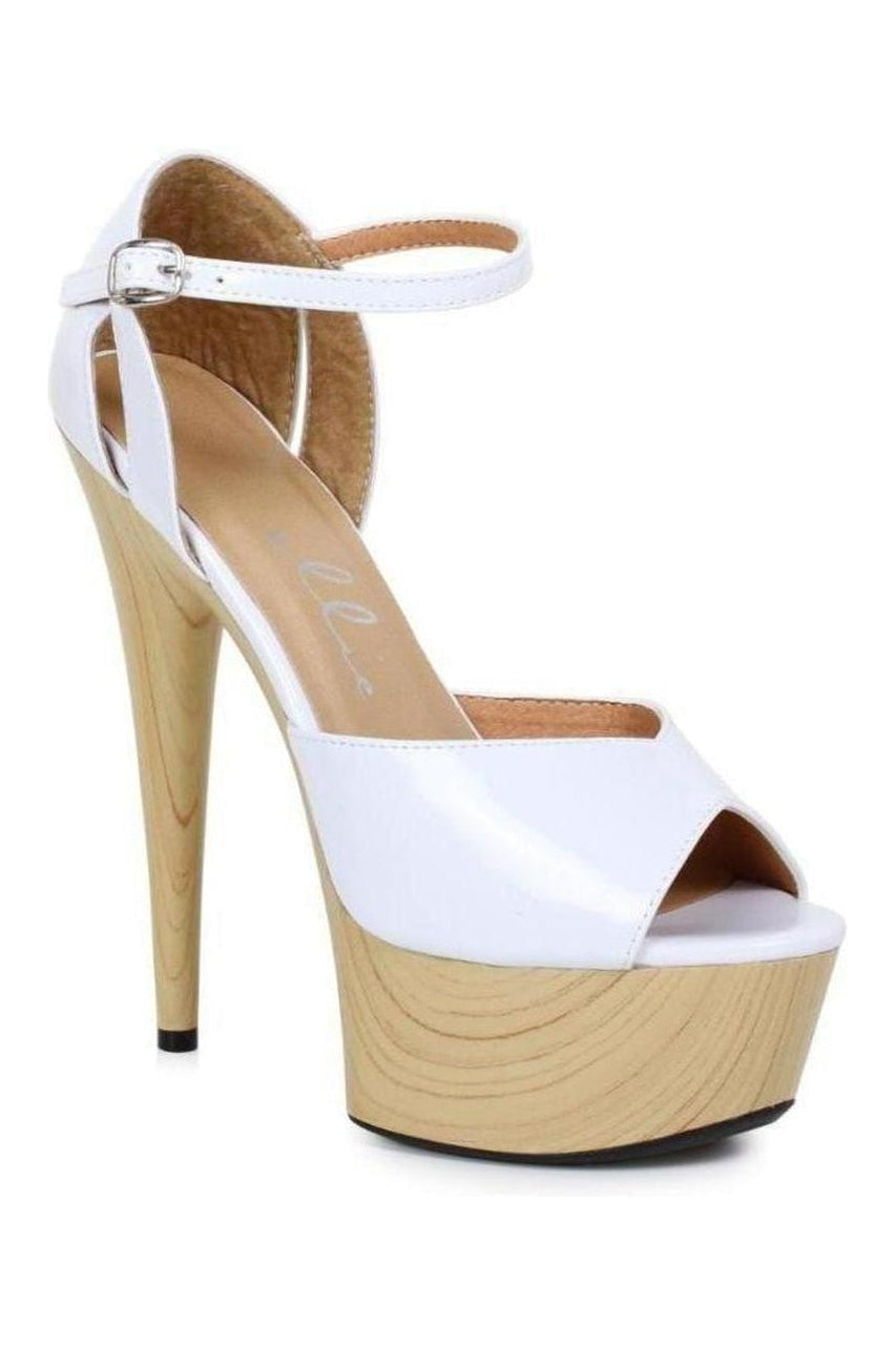 609-BILLIE Platform Sandal  | White Patent