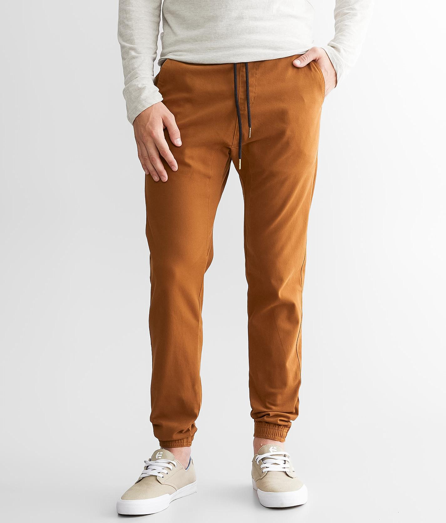 6484be16b4ab5bd4438769eb55e2e345v3.jpg Departwest Twill Jogger Stretch Pant - Men's Sweatpants in Tobacco
