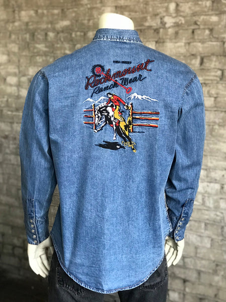 67-RRW-DEN-3_grande.jpg Rockmount Mens Denim 100% Cotton Vintage Bronc L/S Shirt