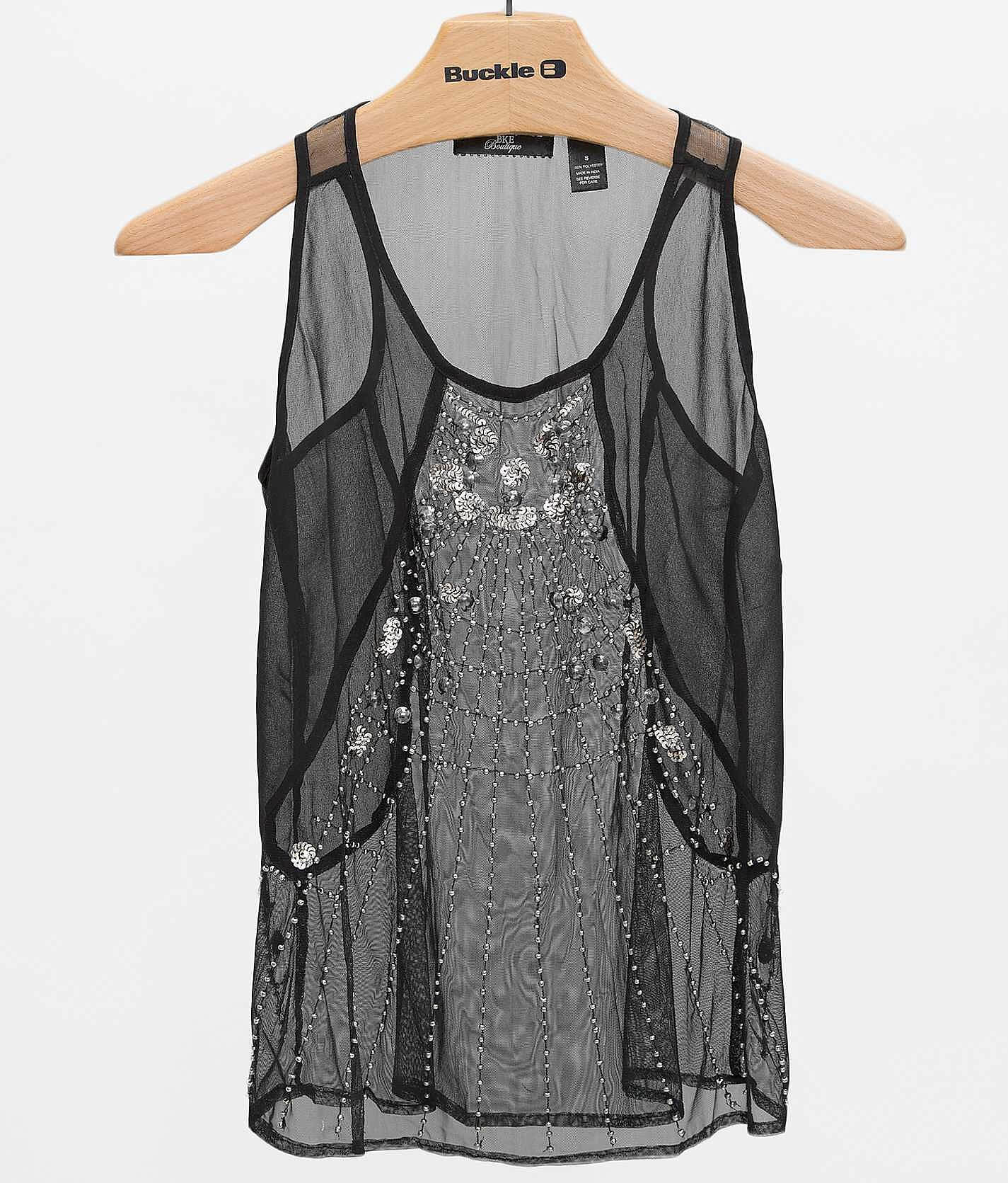 67579402260267ca15d3e61d73785e60v3.jpg BKE Boutique Embellished Tank Top - Women's Tank Tops in Black