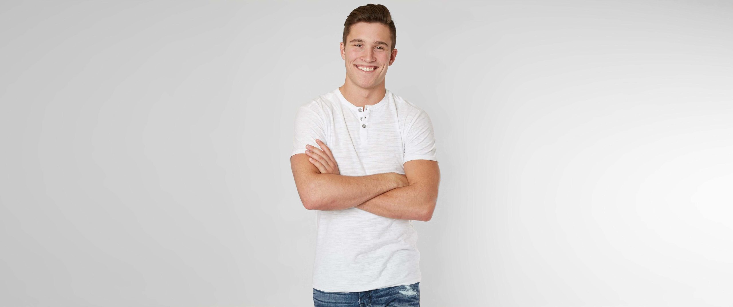 70d03f49c4f0ddfdfb8db0297fc89317v3.jpg BKE Raw Edge Henley - Men's T-Shirts in White