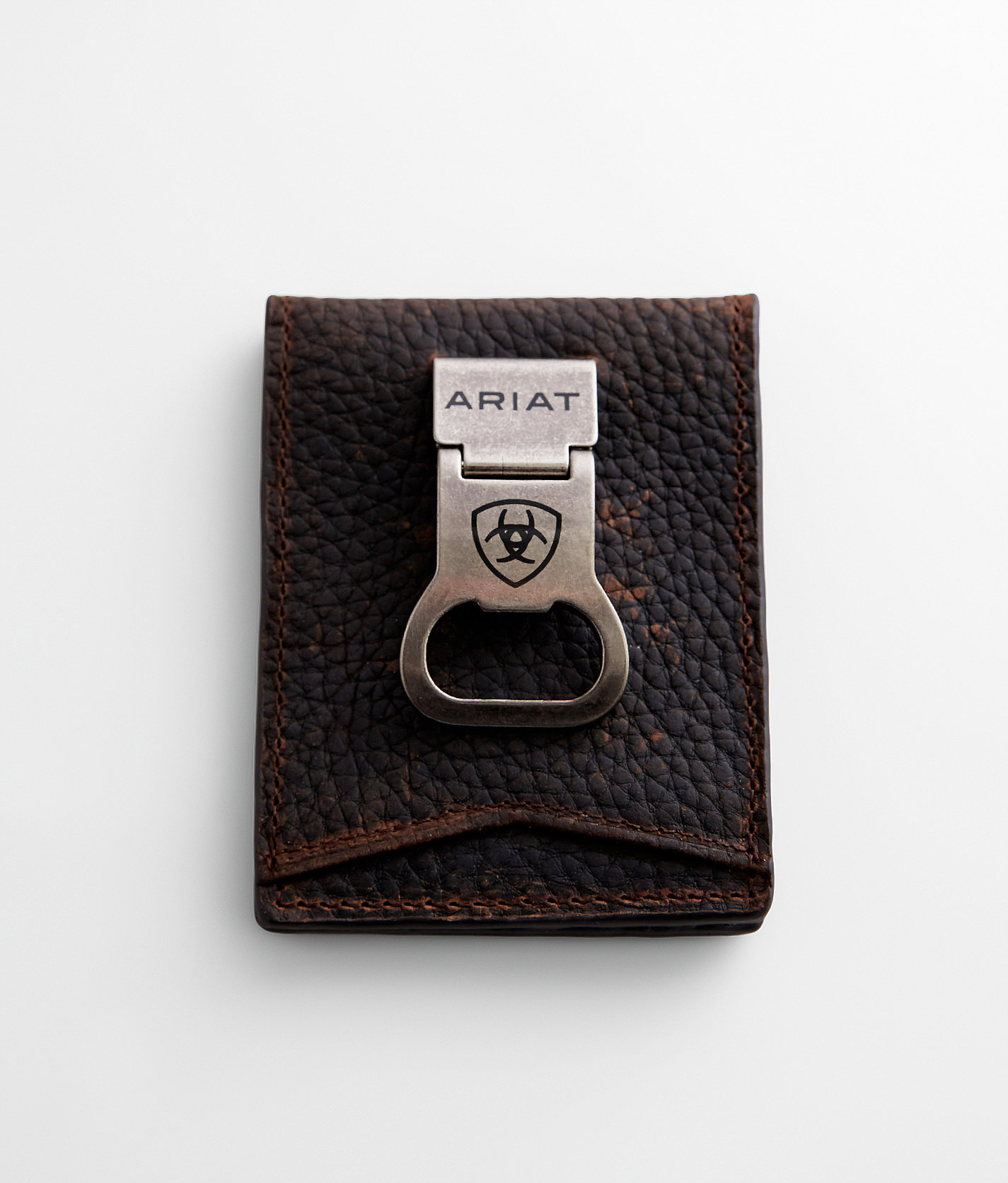 77b9b230592e5776f0531d382e61c72dv3.jpg Ariat Bottle Opener Leather Money Clip Wallet - Men's Bags & Wallets in Brown