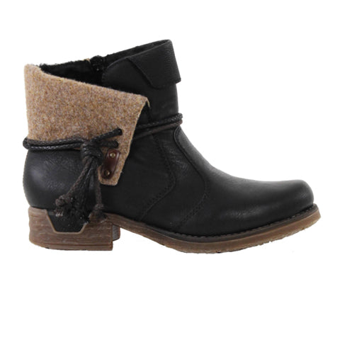 Rieker Fee 79693-00 Ankle Boot (Women) - Schwarz/Schwarz/Wood/Mog