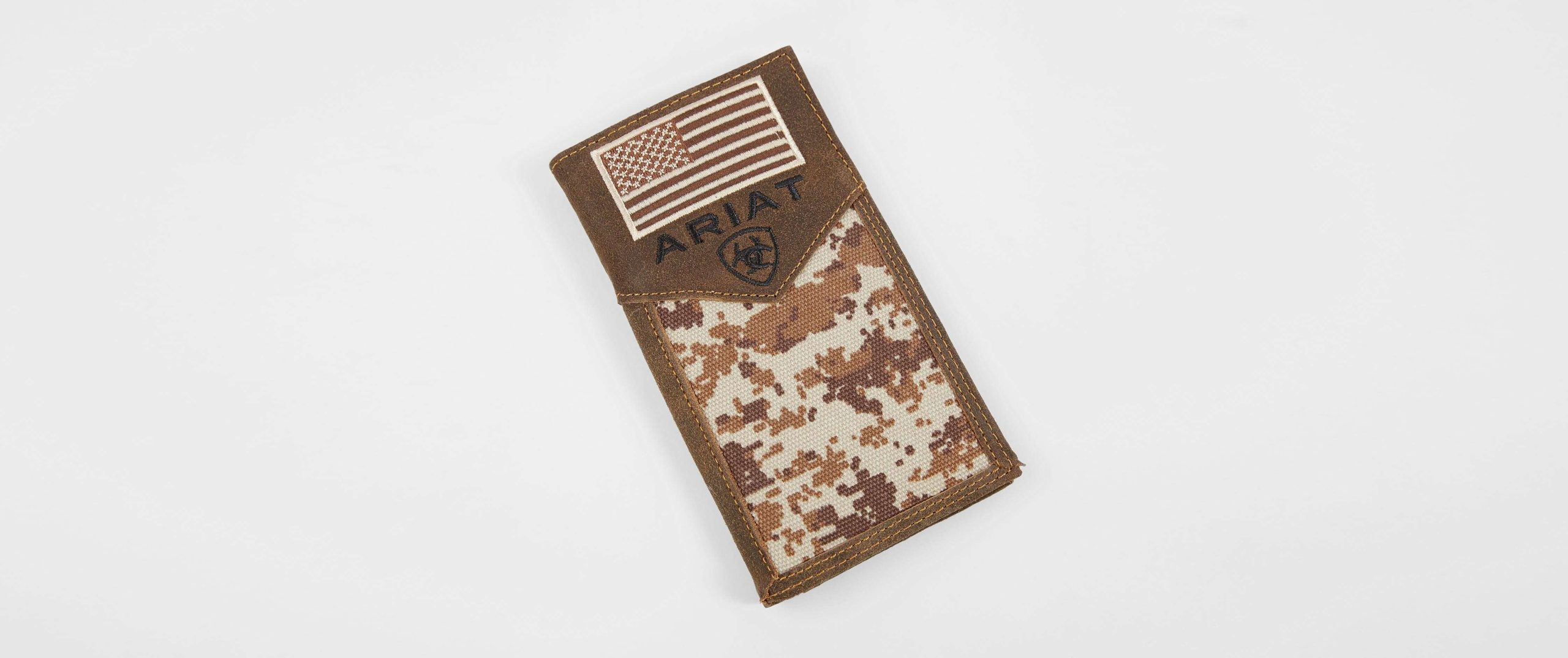 7c38effb820c409f1f937a3b02475ac1v3.jpg Ariat Patriot Camo Rodeo Leather Wallet - Men's Bags & Wallets in Camo