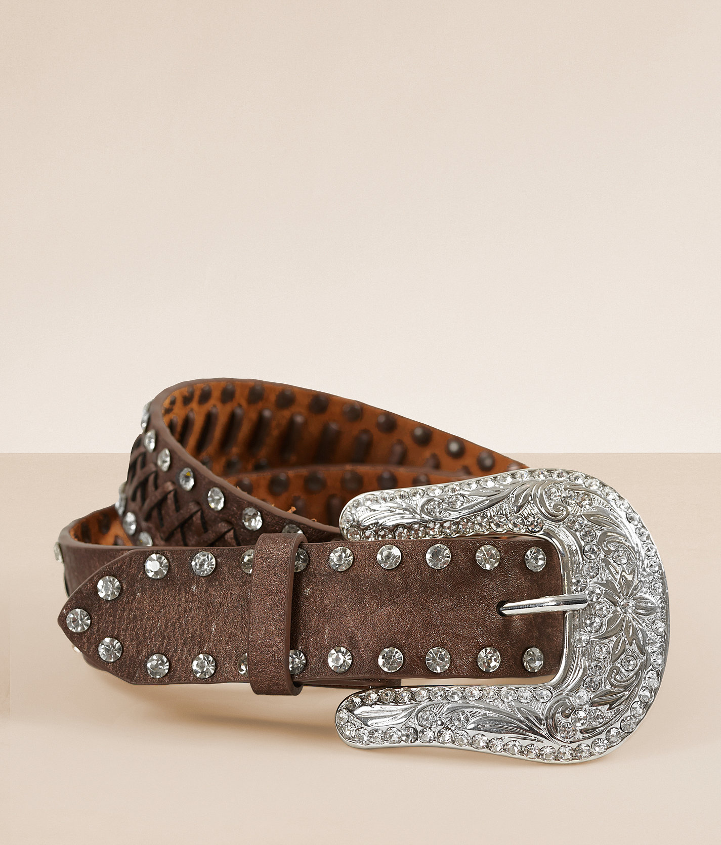 7e54e2ea0742104b31e120d1471c54f1v3.jpg BKE Glitz Whipstitch Leather Belt - Women's Belts in Brown