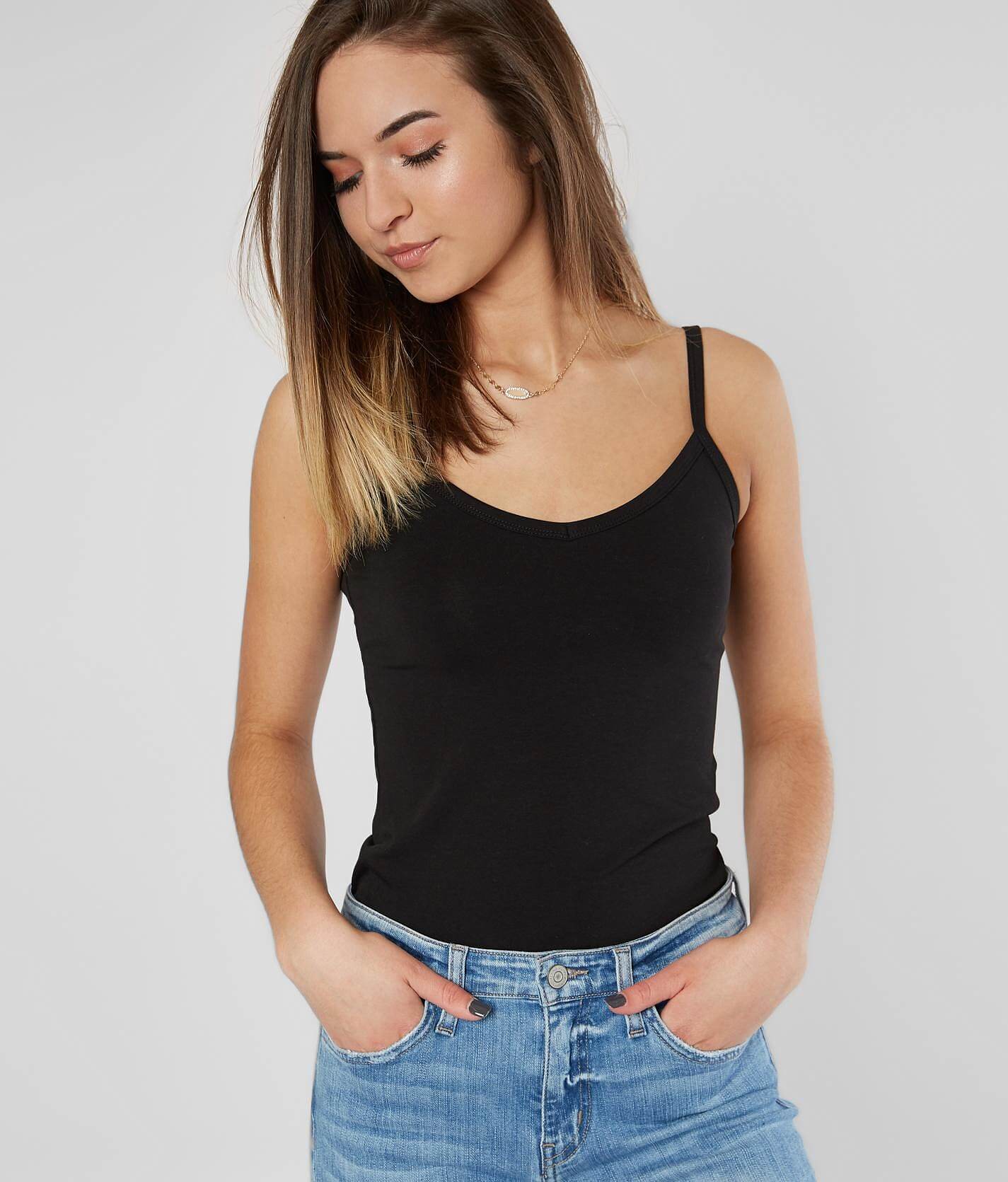 86195ed7b0397aa0780d5d649b126f00v3.jpg BKE core Long Length Two Way Tank Top - Women's Tank Tops in Black