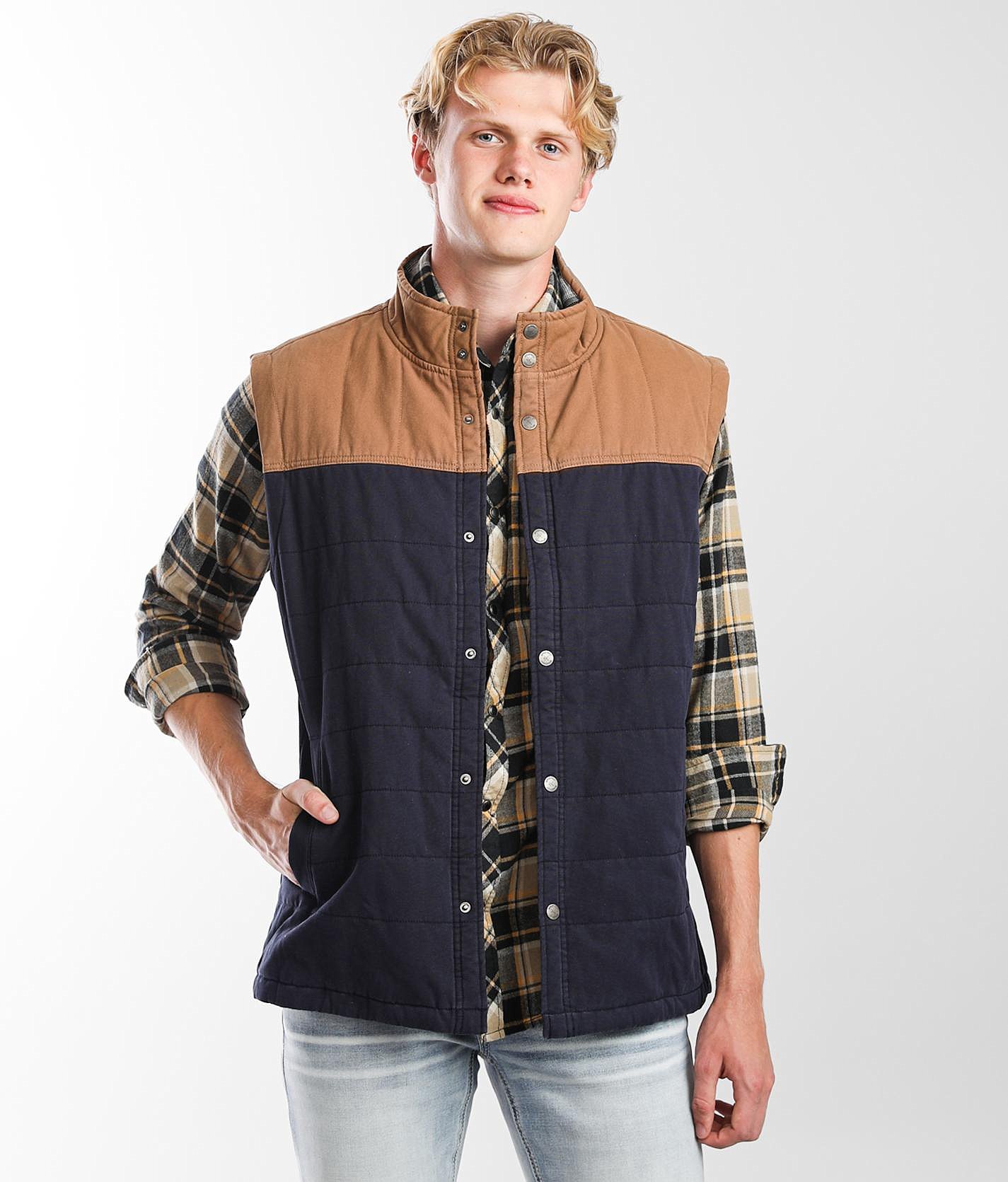 Departwest Color Block Vest - Men's Coats & Jackets in Navy Khaki