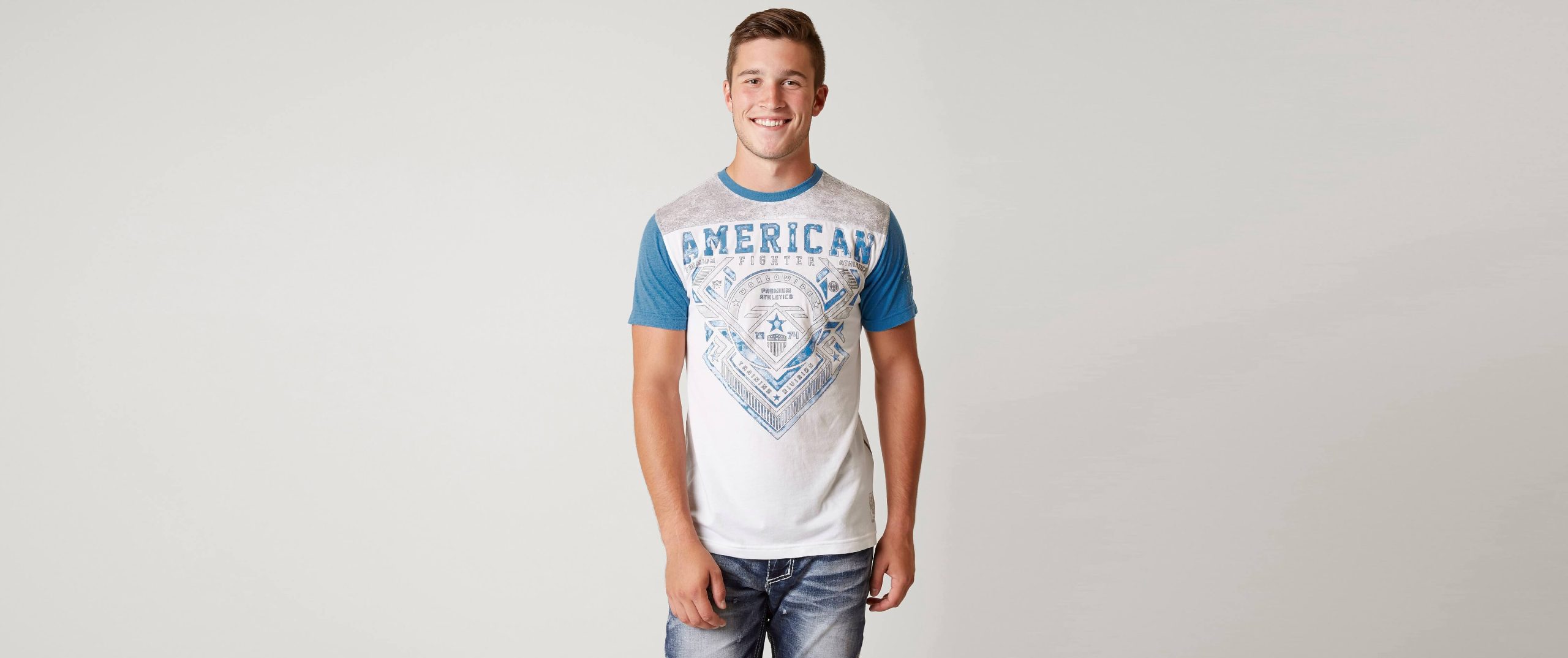 88f94c02ed57494966c47fdb6e645378v3.jpg American Fighter Mayhill T-Shirt - Men's T-Shirts in White Abyss Blue