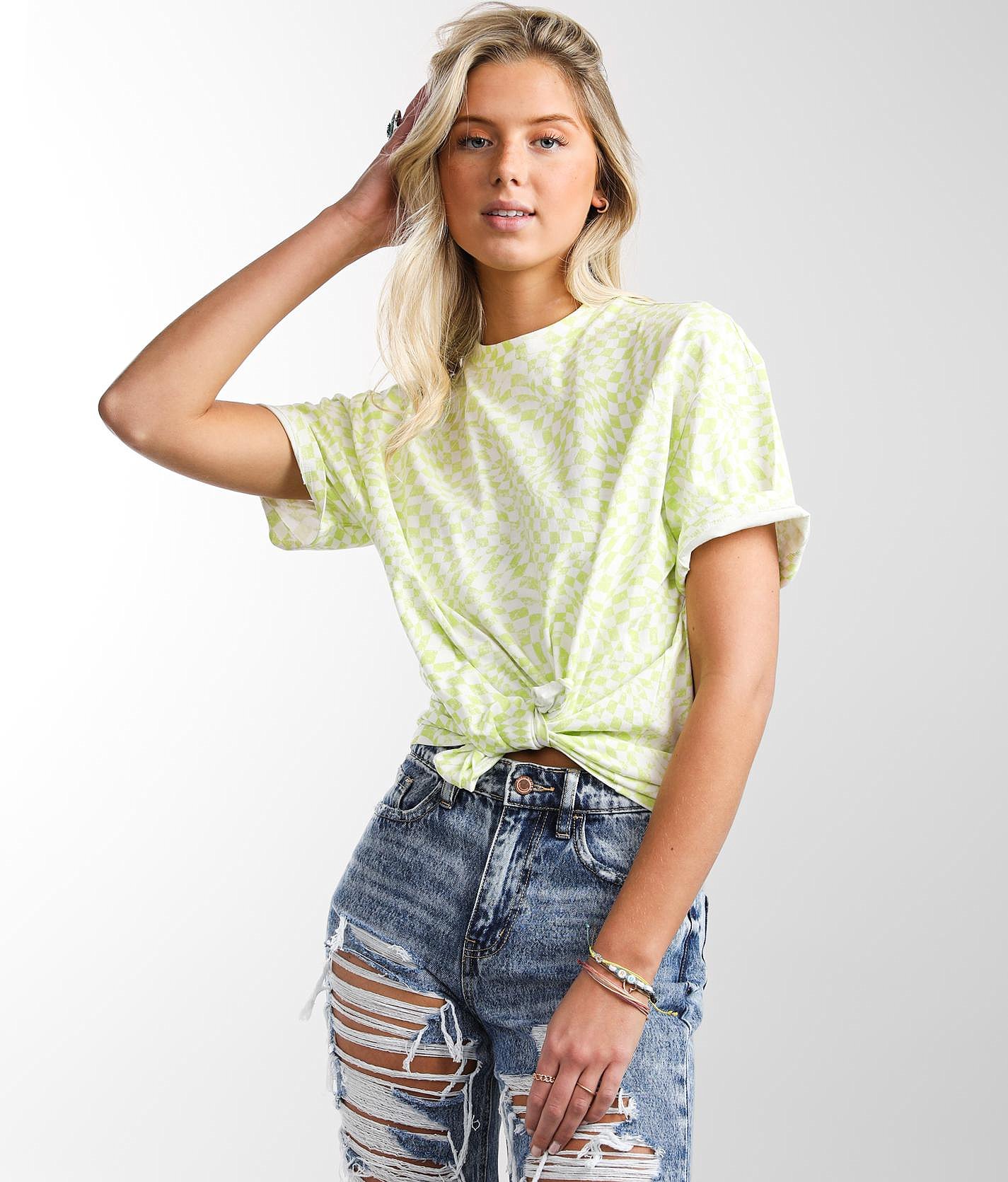 FITZ + EDDI Oversized T-Shirt - Women's T-Shirts in Green White