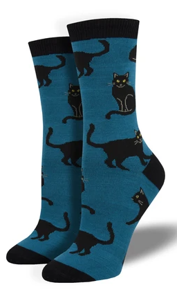 Black_cat_blue_600x.png Women's Black Cat Socks