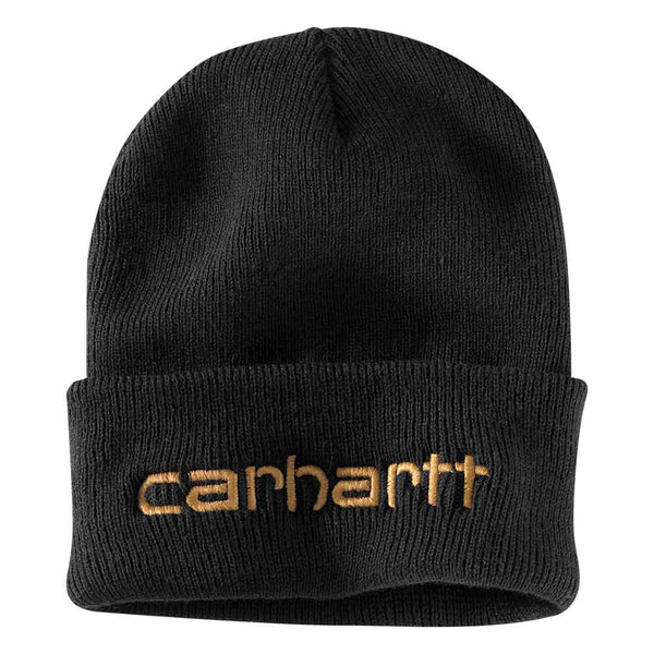 CARHARTT-HAT-TELLER-MENS-BLACK-104068_001_MF19_grande.jpg Carhartt Knit Cuff Logo Beanie in Black