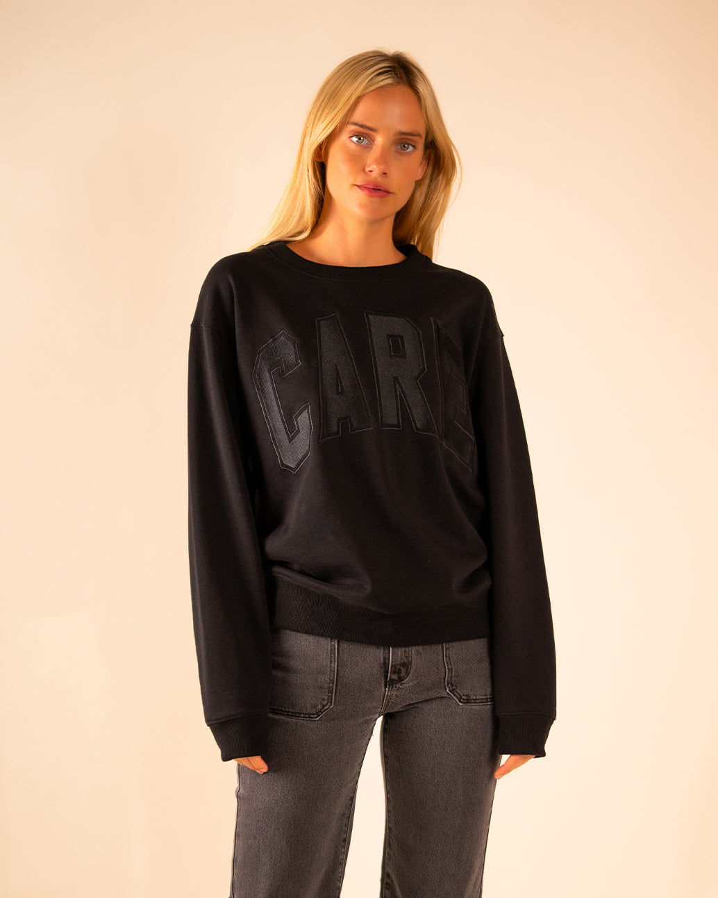 CareClassicCrewneck-black-1_c2e2bf82-1854-4221-b3b7-f88dcf64d3a9.jpg 90’s Baggy CARE Crewneck - Black