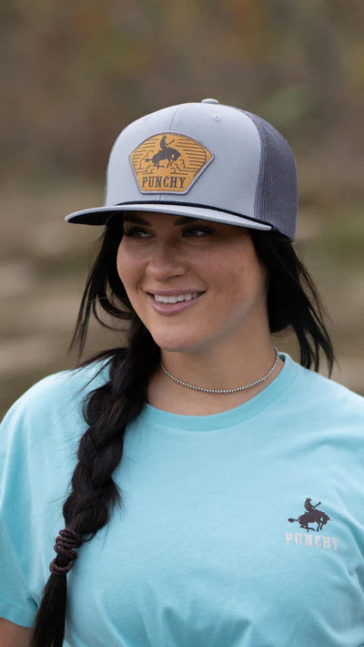 DSC04723_400x_5180861a-cf07-4e3f-855d-e28aba5bce98.jpg Hooey "Cavvy" Punchy Hat Grey with Leather Patch - 5032T-GY