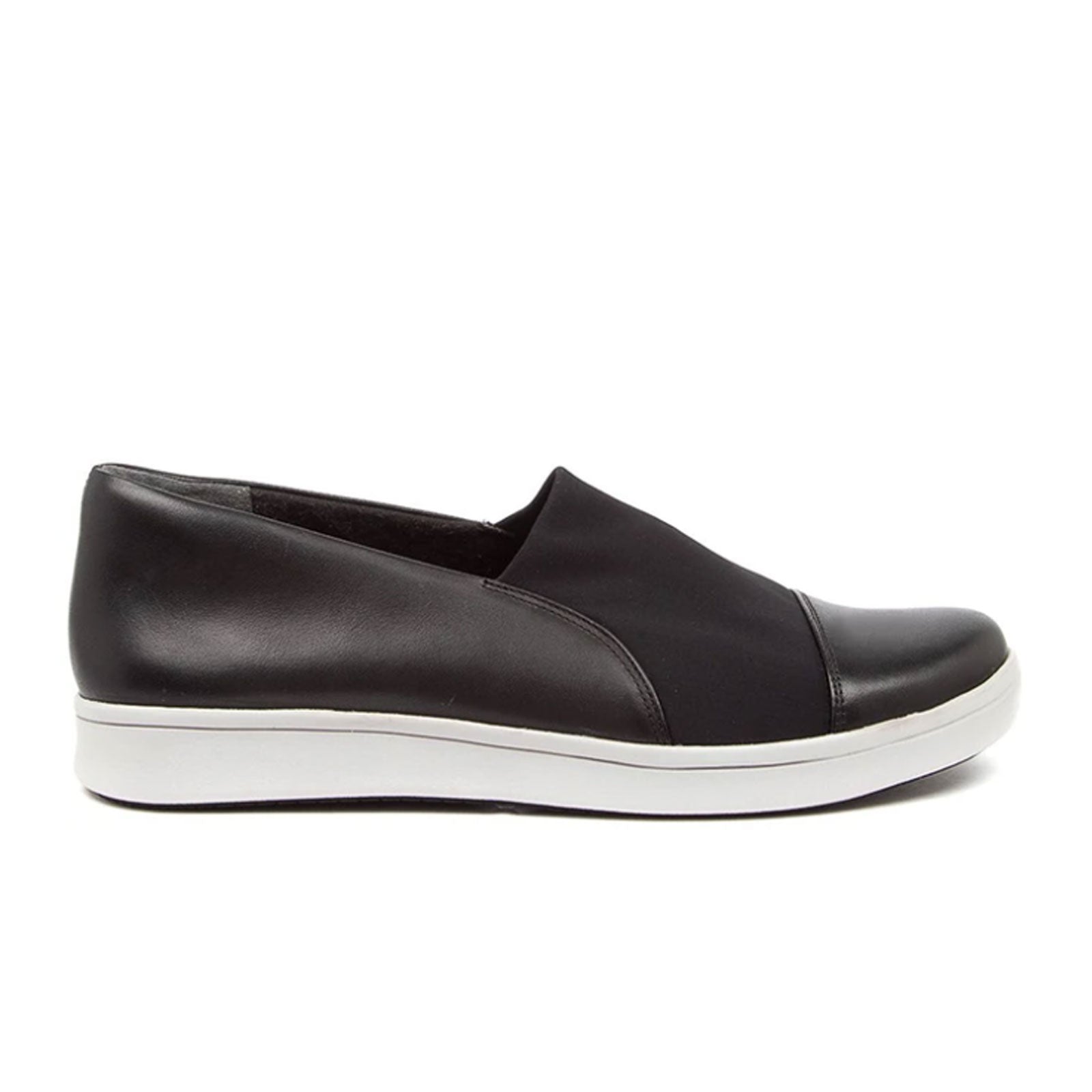 DUKE-BLACK-LEATHER_1.jpg Ziera Duke Slip On (Women) - Black Leather/Neoprene