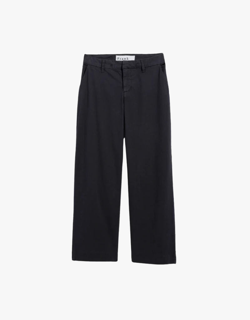 Frank & Eileen Westport The Italian Wide Leg Chinos in Washed Black (Italian Performance Twill)