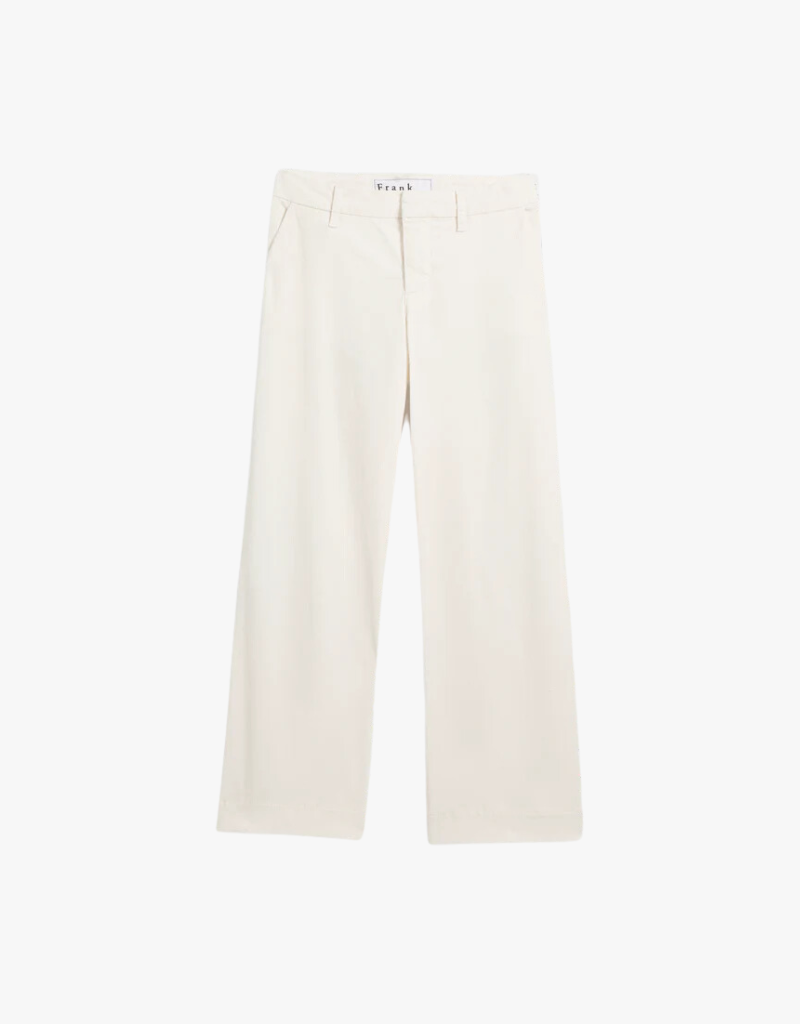 Frank & Eileen Westport The Italian Wide Leg Chinos in Chalk (Italian Performance Twill)
