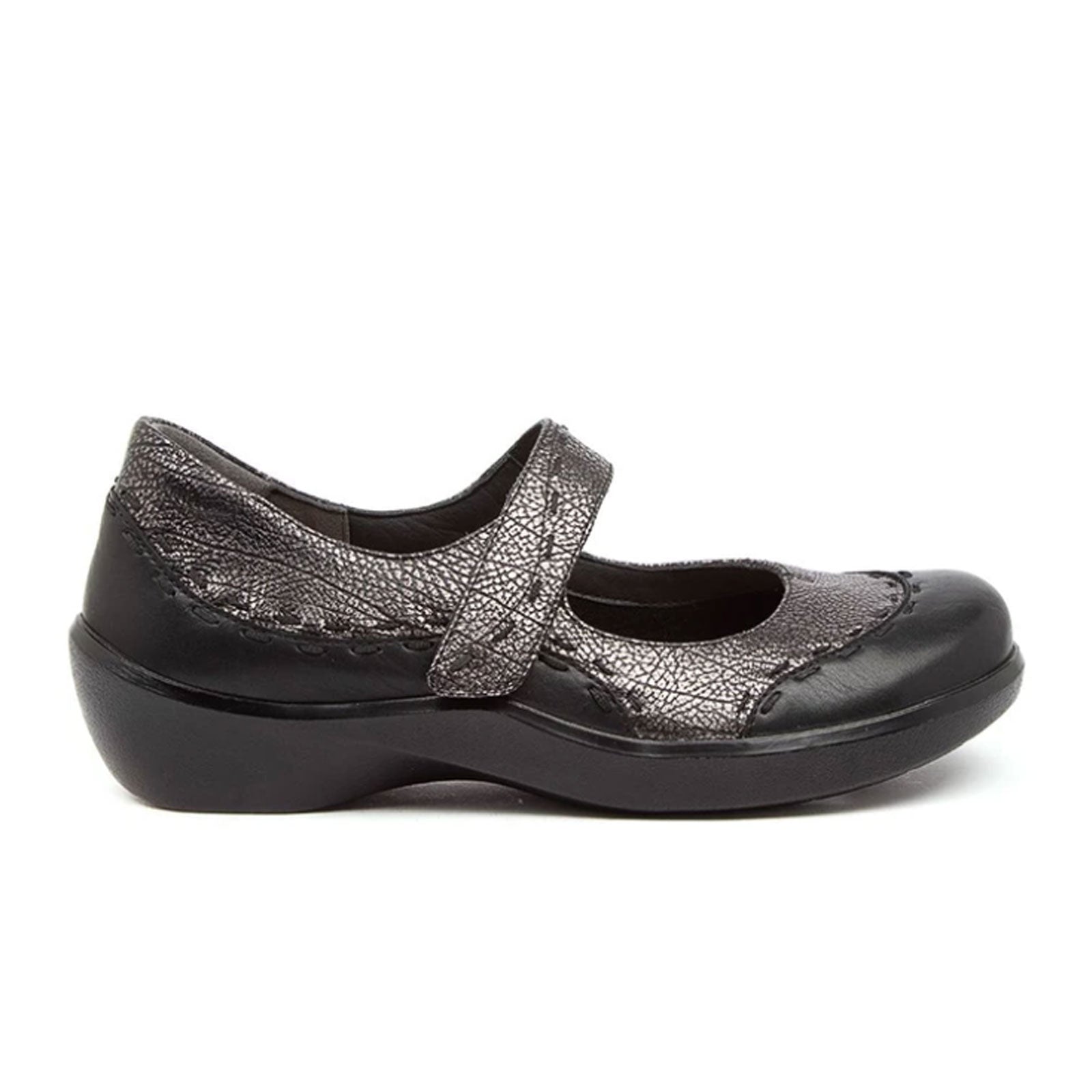 GUMMIBEAR-BLACK-ANTIQUE-PEWTER_1.jpg Ziera Gummibear Mary Jane (Women) - Black Antique Pewter Leather