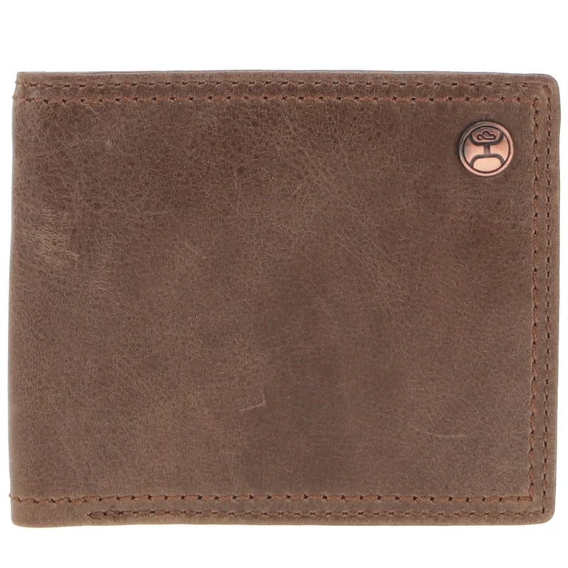 HBF001-BR_FRONT01_800x_dd121822-1f2f-4731-9dae-83bab6a0e193.jpg "Hooey Classic" Smooth Brown Bifold Wallet - HBF001-BR