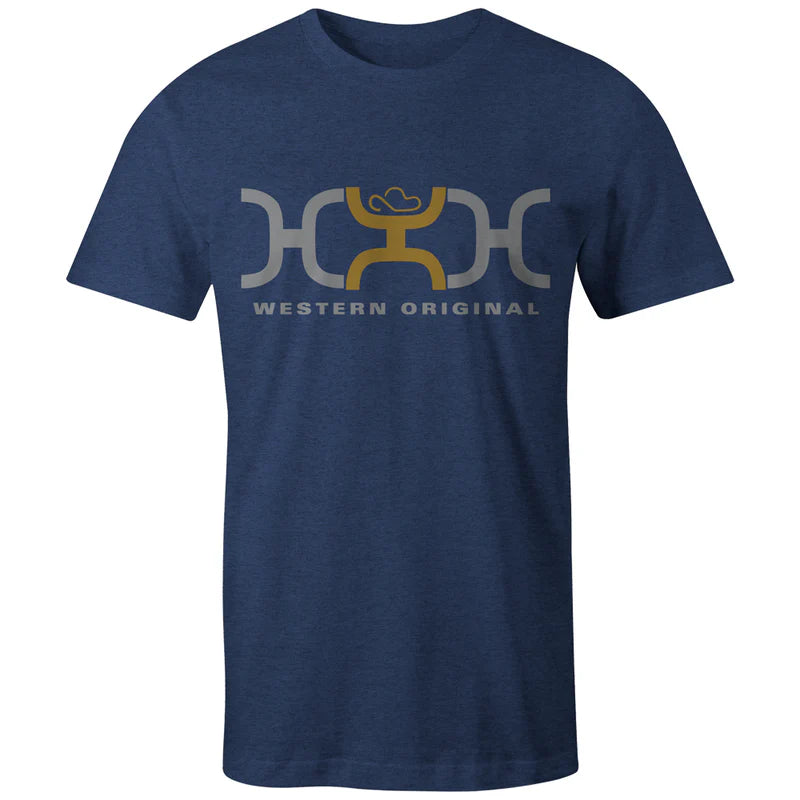 HT1681NV_front_800x_d8e01801-d118-4fcc-9915-8d61fab91d12.jpg Men's Hooey "Loop" Navy w/Grey/Mustard Logo T-shirt - HT1681NV