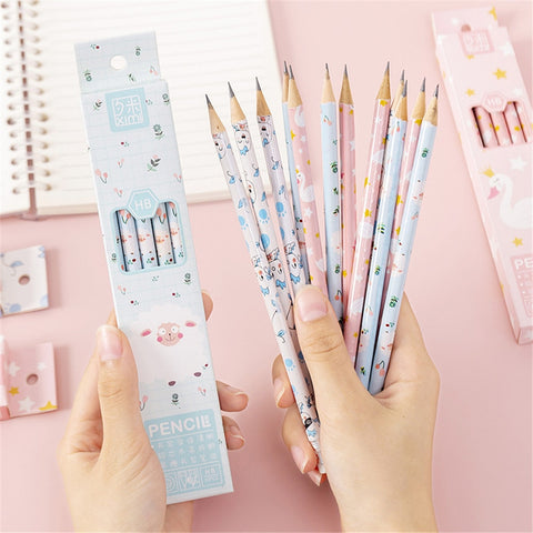 10 pcs/set Cute Cartoon Pencils with Earsers HB