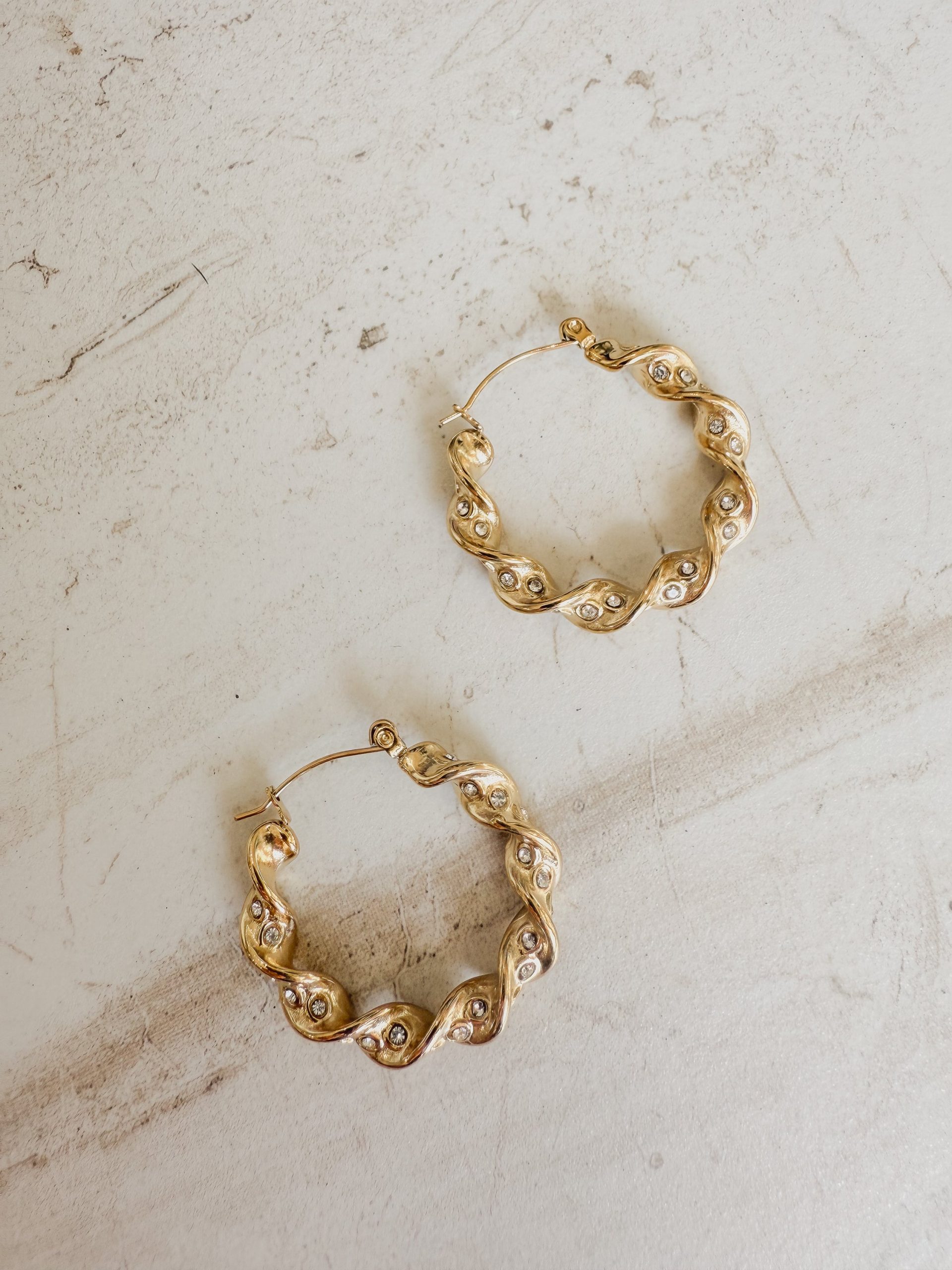 Zircon Twisted Hoops