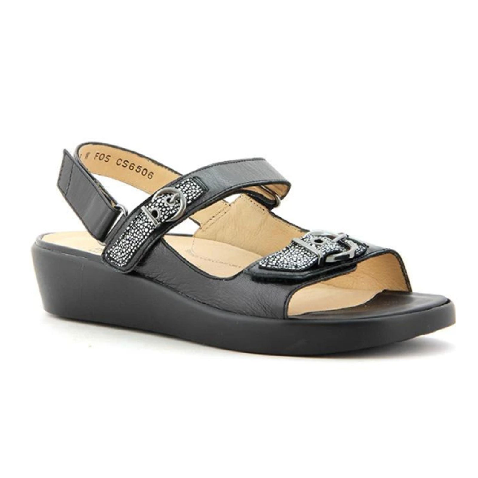 MIRREN-BLACK-STINGRAY_1.jpg Ziera Mirren Backstrap Sandal (Women) - Black Stingray