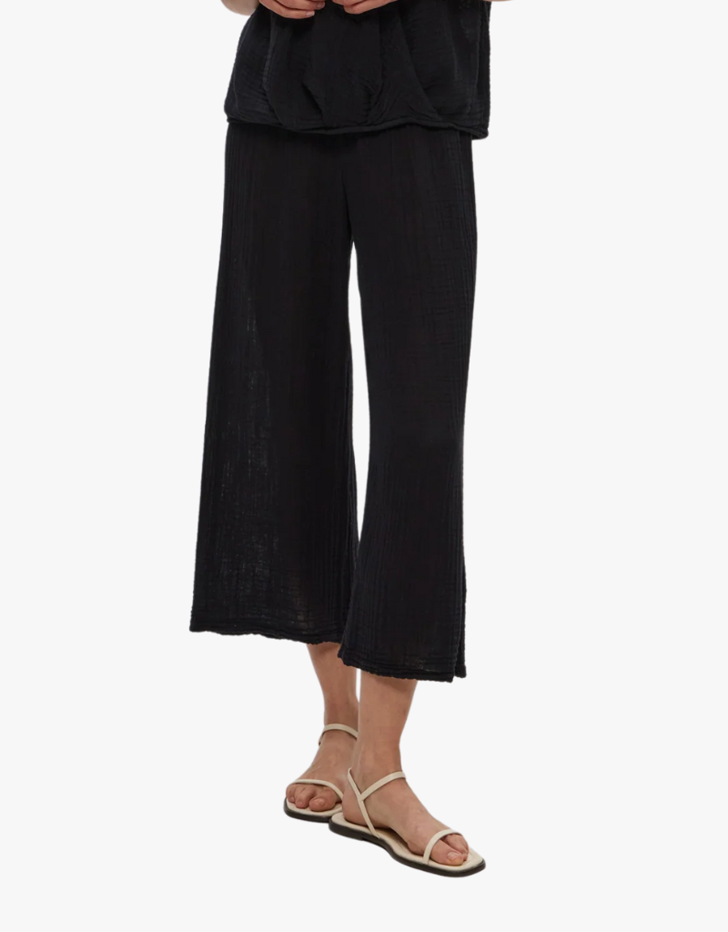 MedinaCroppedGauzePant.png Michael Stars Medina Cropped Gauze Pants in Black
